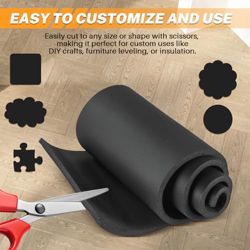 MAOPINER 1/4" T x 13" W x 80" L Neoprene Foam Padding Without Adhesive - size: 1/4"Thick × 13" Wide × 80" Long