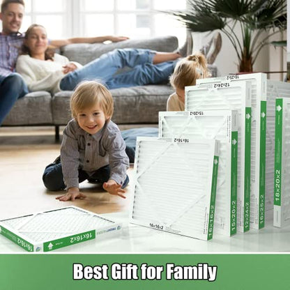 14x20x2 Air Filter TRIGHTFILTERS, Durable MERV 8 Pleated Home HVAC AC Furnace Heater Filters Replacement, Lightweight Compact Air Conditioner Filters 4 Pack - size: 19.6" x 13.6" x 1.8"
