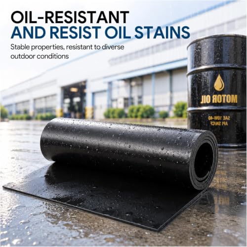 118"x40"x1/8" Solid Rubber Sheet, Black Neoprene Rubber Roll