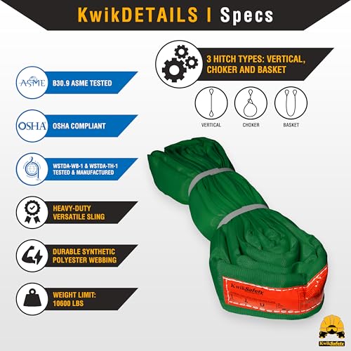 Heavy Duty Lifting Strap - Anaconda - Endless Loop Strap for Industrial Lifting Slings - Green - 2" x6' - color: Green, size: 2"x6' | 5,300 lbs