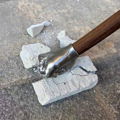 Fist Hammer Tool 2 Lbs Iron & Stainless Steel With Wooden Handle - style: Fist