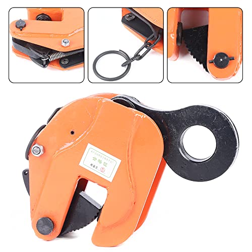 Vertical Hanging Steel Plate Clamp 3 Tons Vertical Crane Vertical Plate Elevator with Anti-skid Groove Steel Board Lifting Clamps
