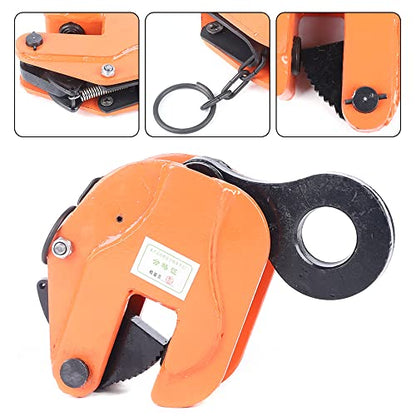 Vertical Hanging Steel Plate Clamp 3 Tons Vertical Crane Vertical Plate Elevator with Anti-skid Groove Steel Board Lifting Clamps