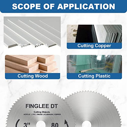 3Pcs 3 inch HSS Circular Saw Blade, 80 Teeth High Speed Steel Cut Off Tool Blade with 3/8 inch Arbor, for Rotary Tools Wood Plastic Cutting(1Pcs) - color: (1Pcs)
