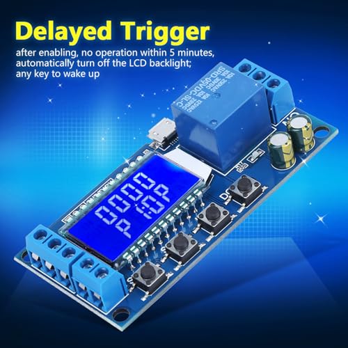 Emoshayoga XY LJ02 Electronic Delay Timer Module Cycle Relay Switch Circuit Delayed Power Off 6 30V LCD Display