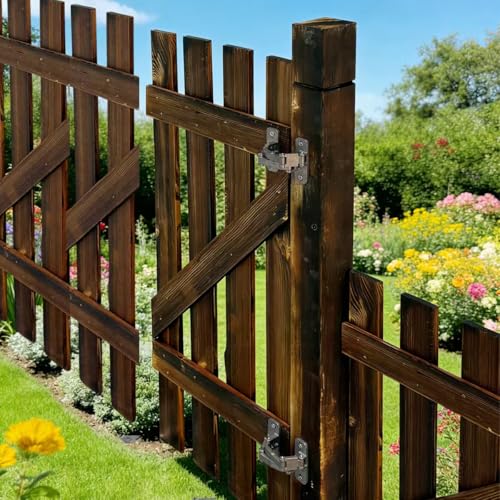 Fence Gate Hinges，Heavy Duty Steel Frame Hinges,180 Degree Open,Weld onto The Gate or Screw mounting，Max Load 200LB for Swing Door Gate（2 Pack） (200lb) - size: 200lb