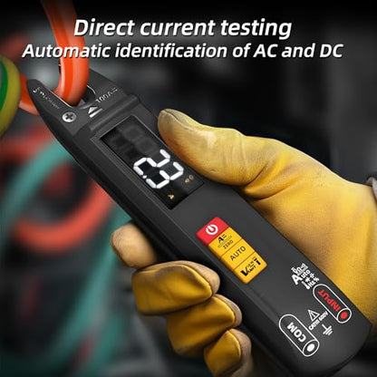 Open Jaw Digtal Multimeter 6000 Counts Clamp Meter, Digital Electrical Tester,Rechargeable with Smart Mode,Measuring Resistance,Capacitance,Frequency,Continuity,Diode,AC/DC Voltage&Current