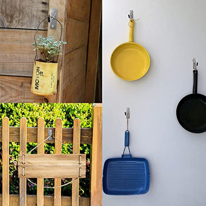30pcs Wall Mounted Heavy Duty Metal Single Hooks Home Storage Organizer Hanger Stainless Steel Hooks (2/4/6inch) - size: 2/4/6 inches