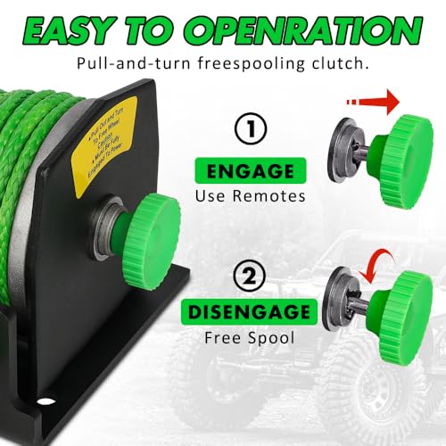2500 lb. ATV/UTV Electric Winch, 12V Waterproof Synthetic Rope Winch,Electric Winch with Wired Remote and Wireless Remote for ATV UTV Towing,Boat,Off-Road - style: 2500LB Synthetic Rope