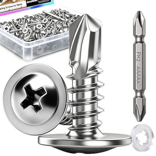 mxuteuk 530PCS #8×1/2" Self Tapping Screws,410 Stainless Steel - size: SV #8×1/2"