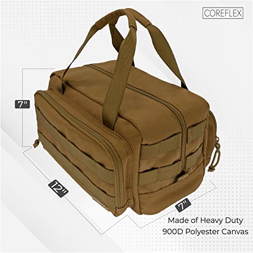 Coreflex 12-Inch Heavy Duty Tool Bag, Tactical, Gear, Range, EDC,Tool for cars, Multi-Purpose Work Bag for Mechanics, Electrician, Carpenters, Builders,Plumbers 12" X 7" X 7" - color: Brown