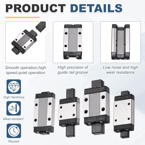 uxcell MGW9C Linear Bearing Sliding Carriage Block with Mini Guide