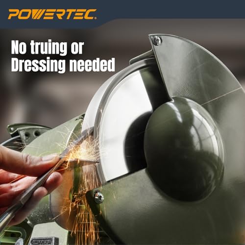 POWERTEC CBN Grinding Wheel 6 Inch 180 Grit, 1" Wide, 1/2" Arbor – Bench Grinder Sharpening Wheel for HSS Tools, Lathe Chisels, and Woodturning Tools (15704) - style: CBN, 6" x 1", 180 Grit, 1/2" Arbor
