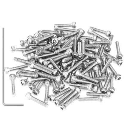 105 Pieces M2 x 12mm Socket Head Cap Screws, Thread Pitch 0.4mm, Sutemribor M2 Screws, 304 Stainless Steel, Fully Threaded, Silver - size: M2 x 12mm, style: Socket Head
