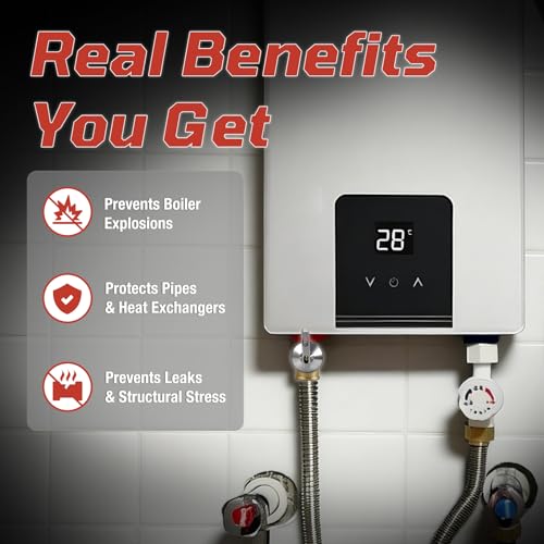 3/4" FNPT Female Inlet & Outlet – 30 PSI Automatic Pressure Relief Valve for Hot Water Boilers & Hydronic Heating Systems, Durable Lead-Free Brass, Up to 510,000 BTU