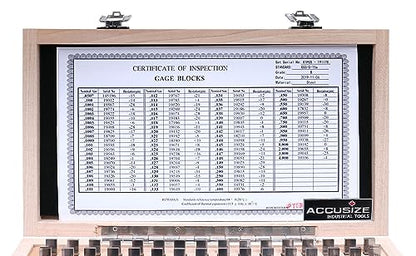 Accusize Industrial Tools Precision 81-Piece Steel Gauge Block Set, Grade B Accuracy, Corrosion-Resistant, P900-S581 - style: Grade B