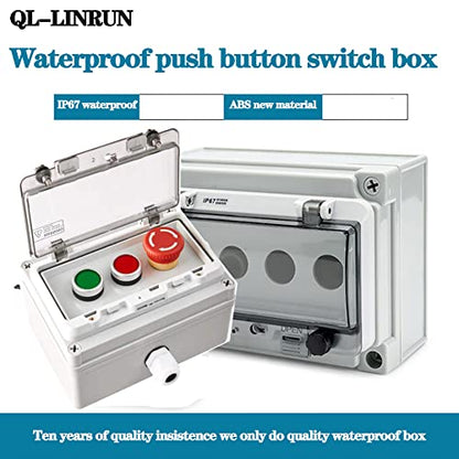 E-Stop Start Stop Push Button Station w/Lockable Cover, Green/Red IP67 - color: Red/green instantaneous emergency stop switch box