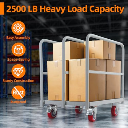 Heavy Duty Steel Panel Cart, Light Gray, 36" L x 24" W x 27" H - color: Light Gray-36" L X 24" W X 27" H