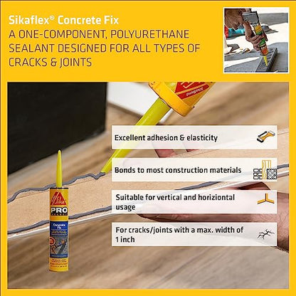 Sikaflex Self Leveling Sealant Gray 10.1 fl oz and Sikaflex Concrete Fix Limestone 10.1 fl oz Sealant and Adhesive Cartridge Bundle