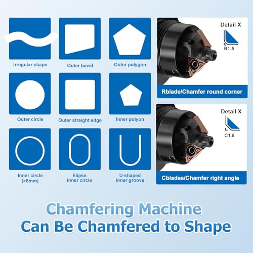 Mini Pneumatic Chamfering Tool Handheld,45°Arc Corner(C&R Angle Blades)