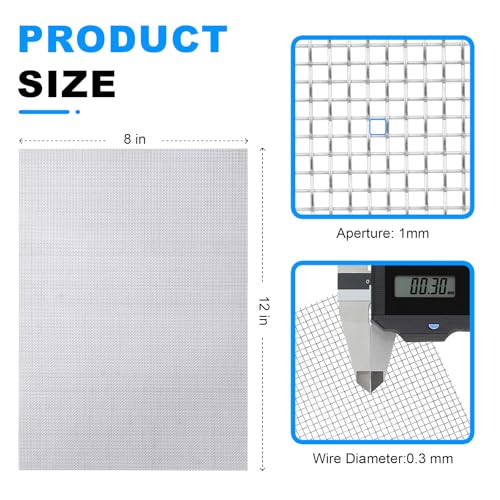 6 Pack 12×8 Inch Wire Mesh Screen, 20 Mesh 304 Stainless Steel