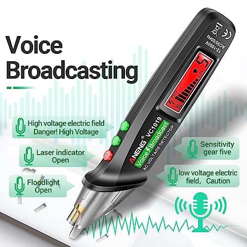 ANENG Voice Broadcast Non-Contact Voltage Tester AC 12-1000V Live/Null Wire