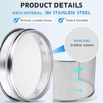 PATIKIL Lab Sieve 32 Mesh(0.55mm) 3.9"(10cm) Diameter Sifting Screen - size: 32 Mesh(0.55mm)/3.9"