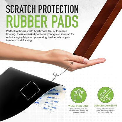 .060" Thick x 12" Wide x 12" Long PSA Adhesive Backed Rubber Sheet, Strong, DIY, Grip Pad to Seal and Repair