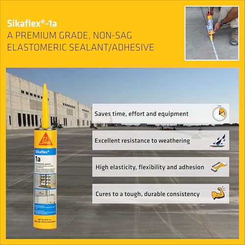 SIKA Sikaflex-1A Joint Sealant, Limestone, for Green and Damp Concrete, Premium Polyurethane Adhesive for Joints, Fast Cure, 10.1 fl. oz Cartridge - color: Limestone