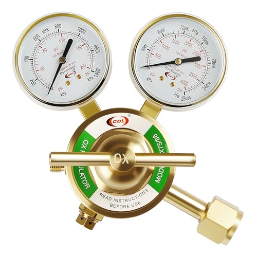 CDL LX75 Heavy Duty Oxygen Regulator CGA540,Forged Brass - size: Heavy Duty, style: Oxygen