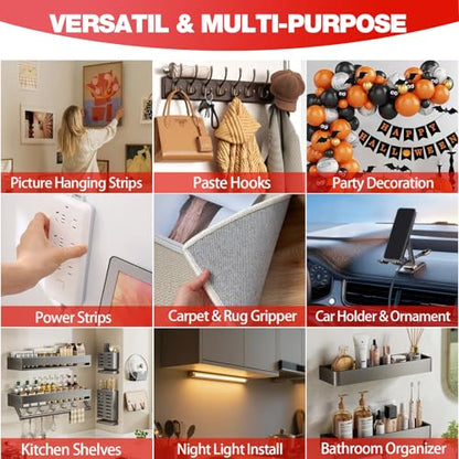 Pre-Cut Double Sided Tape Heavy Duty 2''x2'' - 36Pcs, No Residue