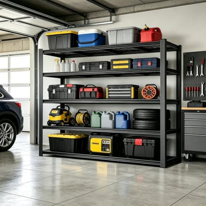 62" W Storage Shelves Unit,5 Tier Heavy Duty Metal garage Shelving Unit - size: 72"H × 62"W × 24"D