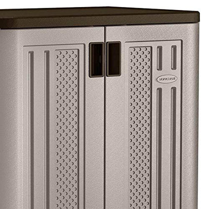 Suncast 2 Pack 9 Cu. Ft. Base Storage Cabinet, Resin Garage Organizer, Platinum Metallic/Slate