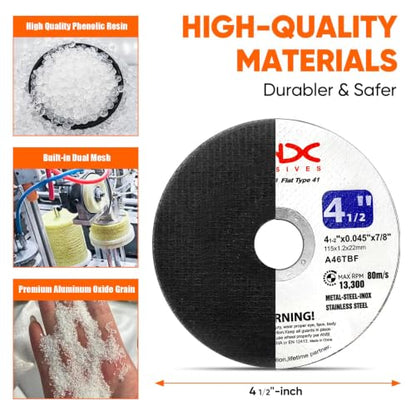 THX 4 1/2 Inch Cut Off Wheel,Long-Lasting Thin Cutting Wheel,30 Pack - size: 4-1/2" x 0.045" x 7/8"
