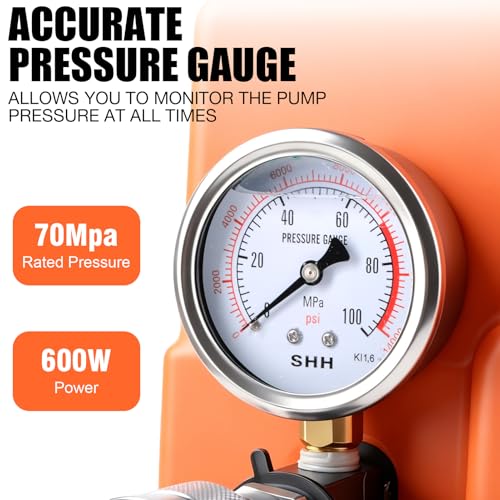 HZLZRZ Single Acting Electric Hydraulic Pump 10,000 PSI, Hydraulic Power Unit with 3/8" NPT CR-400 Fast Connector, Remote Control, Pressure Gauge, Compatible with Hydraulic Cylinders and Jack Systems - style: HZE-700C