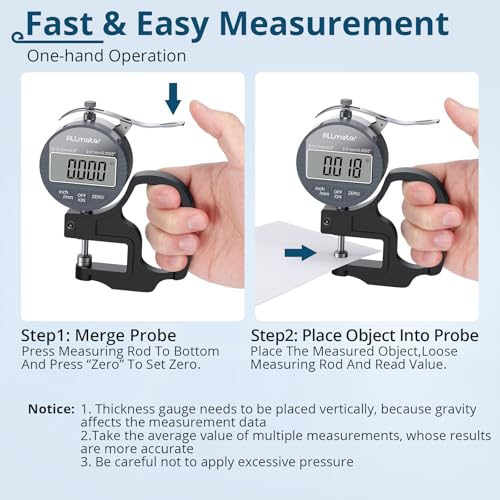Digital Thickness Gauge, 0.01mm Resolution, 0-12.7mm Range - size: 0-12.7mm,0.01mm