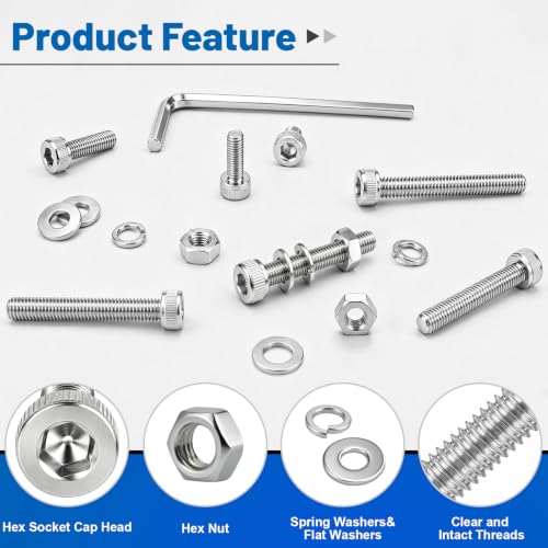 960PCS M3 Hex Socket Screws Assortment Kit, M3x6/8/10/12/16/20/25/30mm - size: SS M3 960PCS