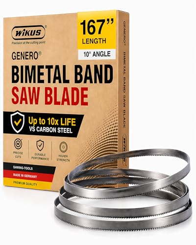 167" x 1 1/4" Sawmill Bandsaw Blade - Band Saw Wood Cutting Tools - Resharpenable Bi Metal Bandsaw with 10° Precision - Portable Band Saw Blades for Sawmill, 1.15 TPI, 0.042'' Thick, Woodworking Tools - size: 167'' X 1 1/4'' X 0.042''