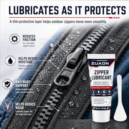 2oz Zipper Lubricant Metal Plastic Nylon Zippers Marine Zipper Lube - size: 2 OZ
