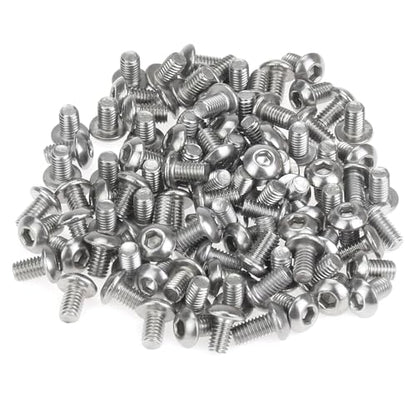 105 Pieces M3 x 5mm Button Head Socket Cap Screws, Thread Pitch 0.5mm, Sutemribor M3 Screws, 304 Stainless Steel, Fully Threaded, Silver - size: M3 x 5mm, style: Button Head