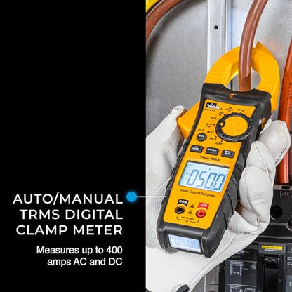 Ideal Electrical TightSight Clamp Meter, 61-747, 400A AC/DC True RMS