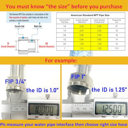 2 PACK, 3/4" FIP x 3/4" FIP x 24" Length Water Line, Stainless Steel Flexible Corrugated Water Heater Connector, Water Heater Hoses 3/4 Inch Flex Pipe Flexible Hose For Water Softener - size: stainless steel 3/4"FIPx3/4"FIP, 24"L(0.7"ID)