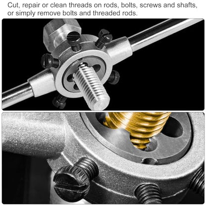 uxcell Die Stock Handle Wrench, for Metric M3-M4 (Metric) / 1/8"-5/32" (UNC/UNF) / 20mm OD Round Dies, 20mm x 5mm Threading Die Holder with Plastic Handle - size: M3-M4