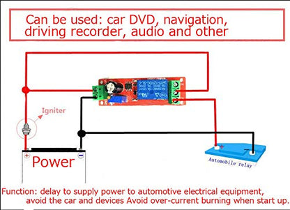 2PCS DC 12V NE555 Delay Timer Relay Switch Module 0 to 10 Seconds Adjustable for Automotive Control System Electrical Equipment