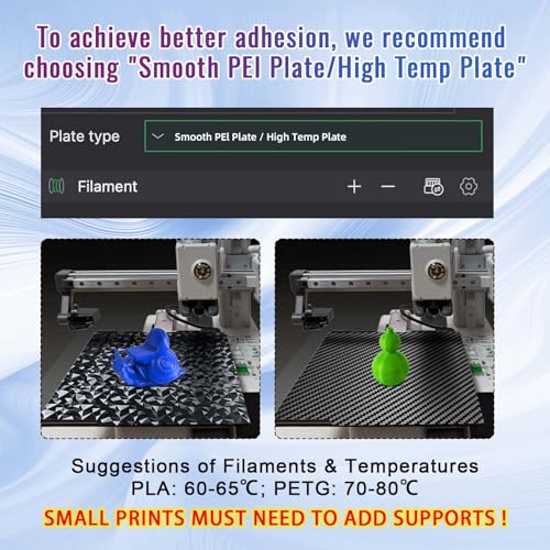 IdeaFormer 3D PEO PET Build Plate - Bambu Lab A1 Mini, Carbon Fiber PET Double Sided Textured Plate, 184x184mm - color: Smooth PEO+Smooth PET