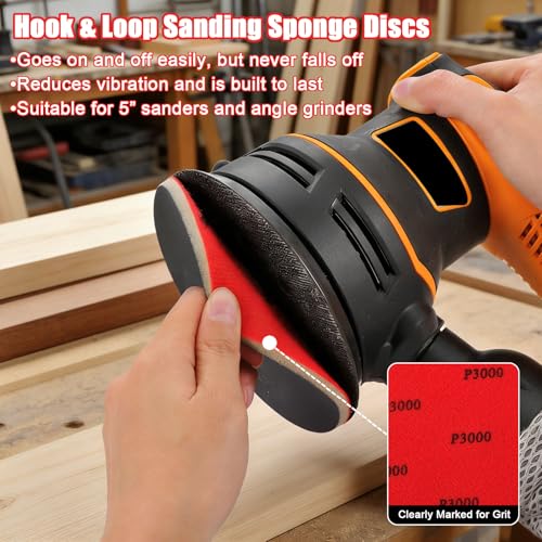 MAXMAN Foam Sanding Pads Assortment, 5" Bowling Sanding Pads, 180-3000 Grit - size: 5 inch, style: 180-3000 Grit