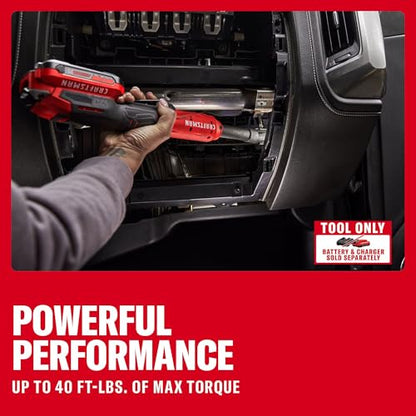 CRAFTSMAN V20 Electric Ratchet, Extended Reach, Cordless 3/8 Ratchet with Multi-Size 1/4 and 1/2 Drive Interchangeable Anvils, LED Light, 300 RPM, 40 ft-lbs Torque, Battery Not Included (CMCF936B) - style: NEW V20 3/8 Inch Drive Extended Head Ratchet