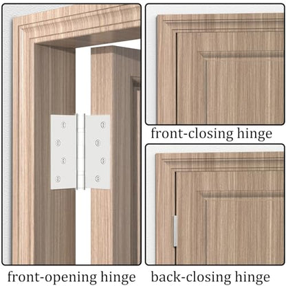 Bartuda Stainless Steel Ball Bearing Door Hinges, 4 Inch 3mm Thick, 3 Pack - color: Brushed Nickel - 09, size: 4 inch - 3 pack