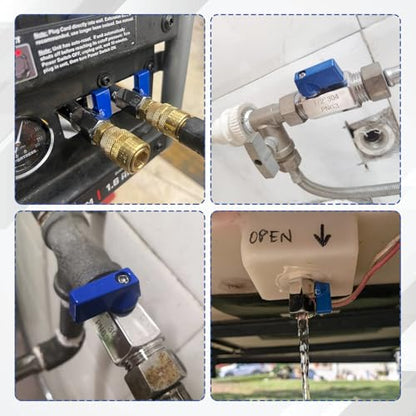 YADIAN 5 Pack 1/4'' Mini Ball Valve 304 Stainless Steel Shut-Off Valve - size: 1/4''
