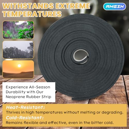 Neoprene Rubber Strip Solid Rubber Roll, Non-Adhesive - size: Non-Adhesive 1/8" Thick × 4" Wide × 10 Ft Long